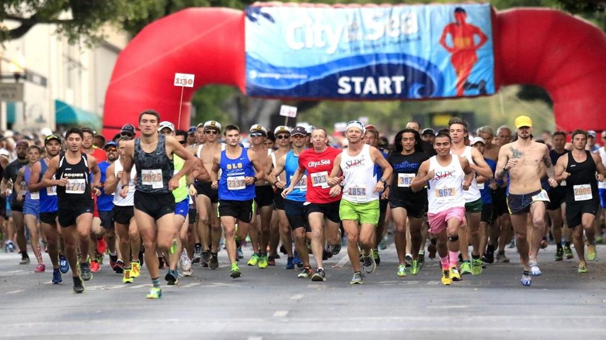 The 21st annual City to Sea half marathon was held Sunday. The course begins in downtown San Luis Obispo and winds through back roads before ending in Pismo Beach.